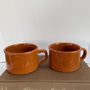 Starbucks Coffee Tea Mugs Cups Orange Brown Speck